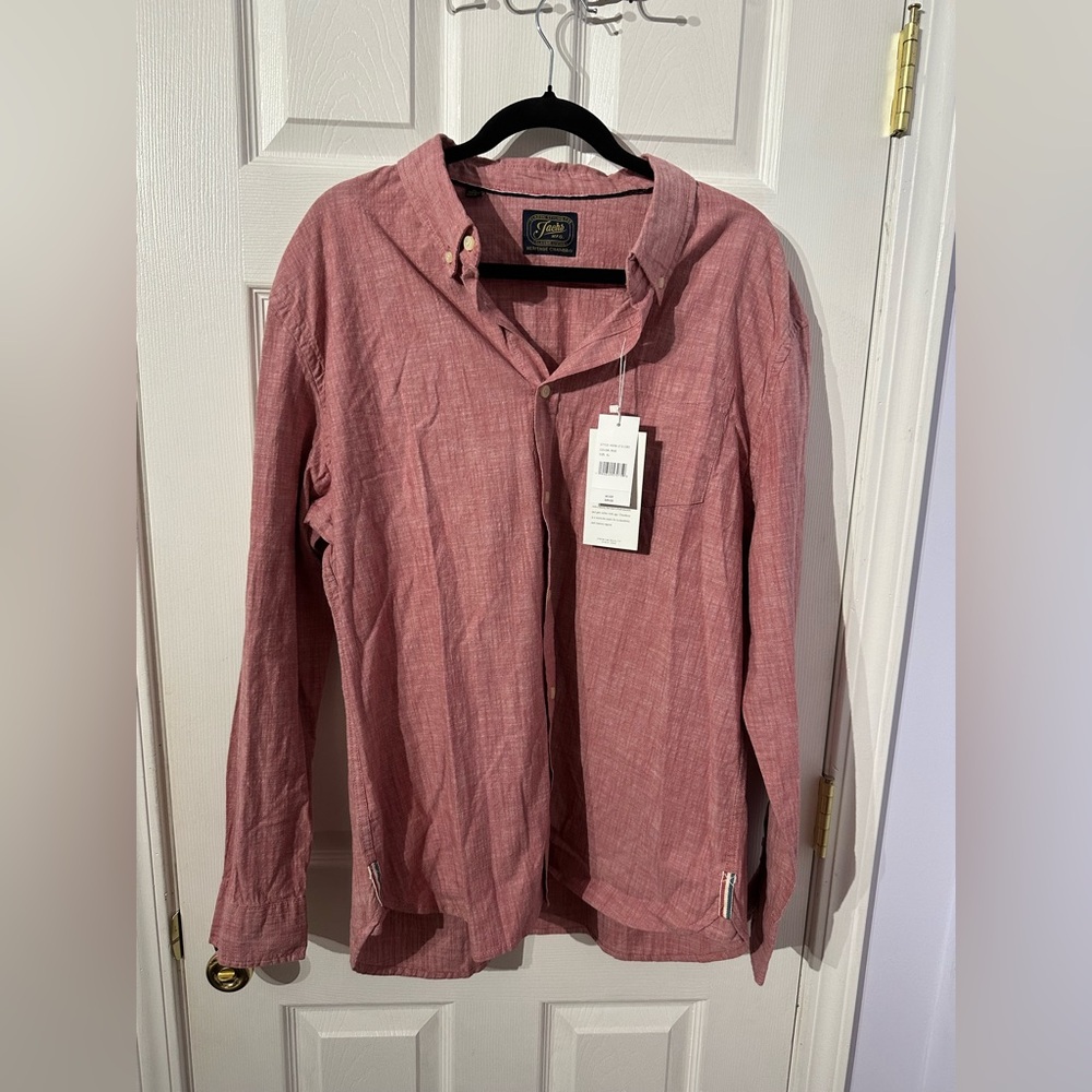 NWT JACHS New York Men’s Stretch Chambray Button Down Shirt (XL)